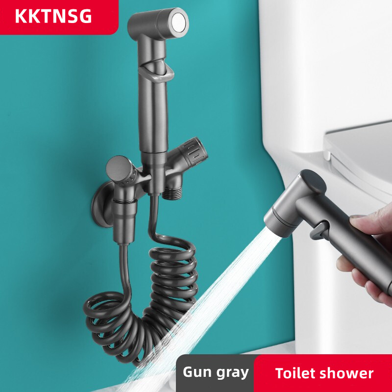 KKTNSG ビデ トイレシャワートイレ用 V字型真鍮ビデ蛇口セット浴室シャッタフスプレージェット冷水バルブトイレビデタップ