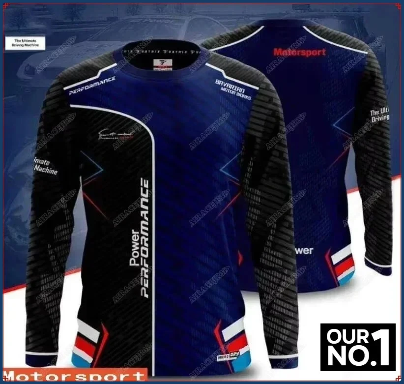 エンデューロモータースポーツ BMW Motorrad 車ジャージオートバイアドベンチャーメンズダークブルー Tシャツチームレーシング通気性色褪せない