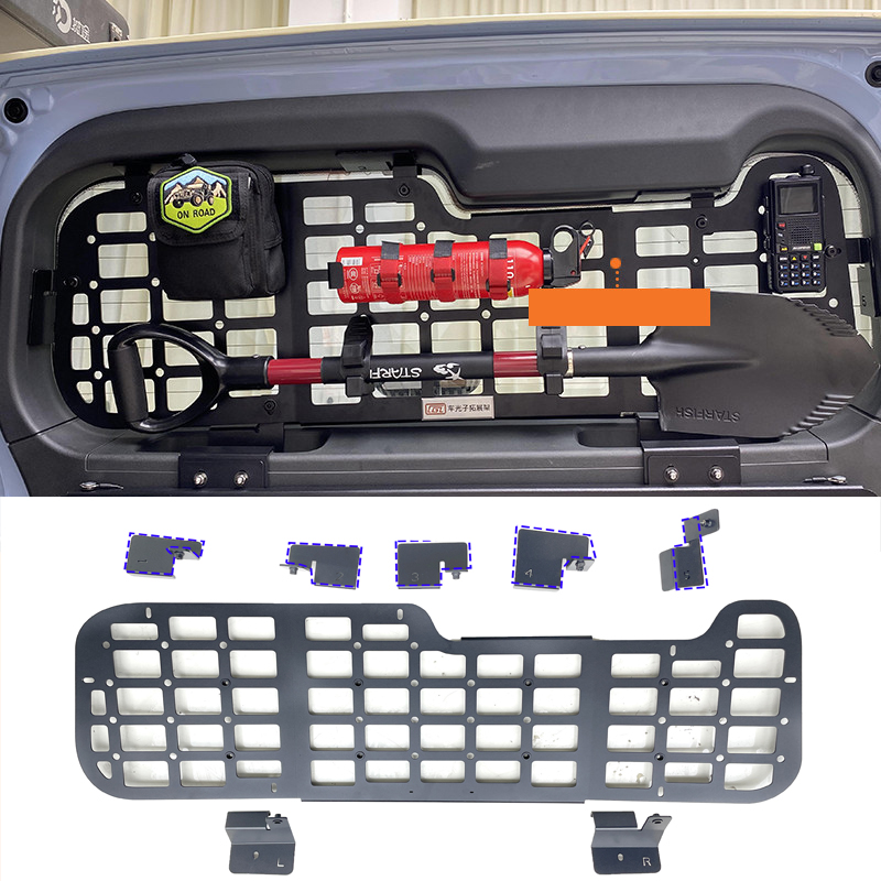 GWM Tank300 タンク 300 Hi4-T 2020-2025 テールゲート収納ラック Molle パネルトランク荷物キャリアラックトランクオーガナイザーアルミ