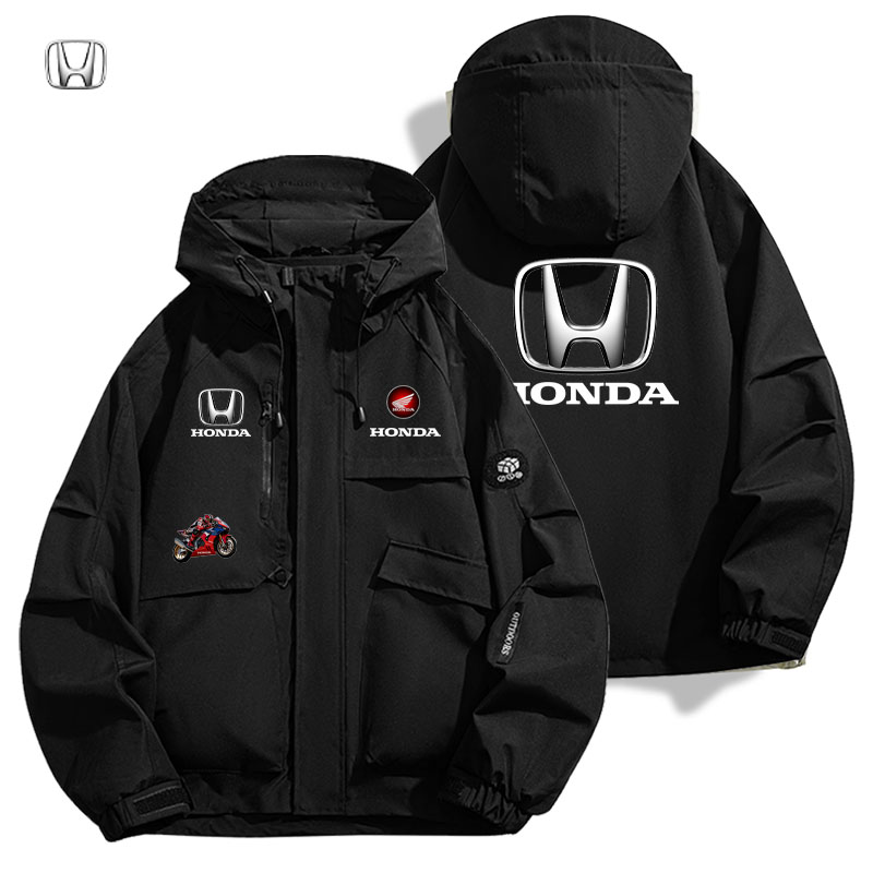 ホンダレーシングメンズオートバイジャケットアウトドアサイクリングと登山クールなスタイル防風性と防水性複数のポケットデス
