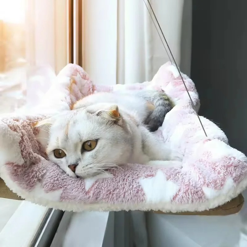 1pc 冬猫窓ぶら下げハンモックベッド吸盤省スペースオールシーズン簡単インストールペットベッド猫クライミングフレーム