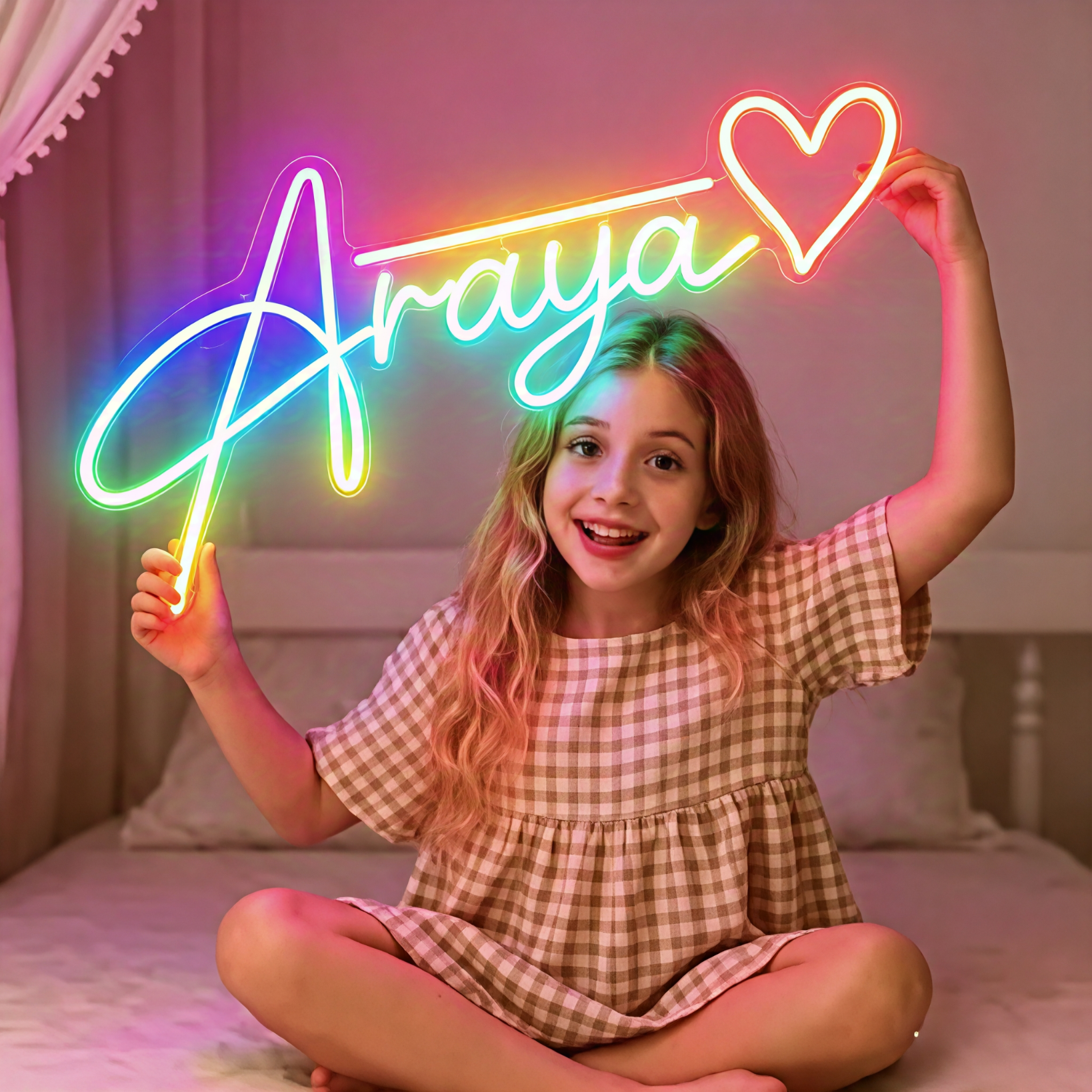 RGB カスタム Led ネオンサイン RGB パーソナライズされた名前ネオンライトサインギフト男の子または女の子バー結婚式の寝室の装飾壁の装飾ランプ