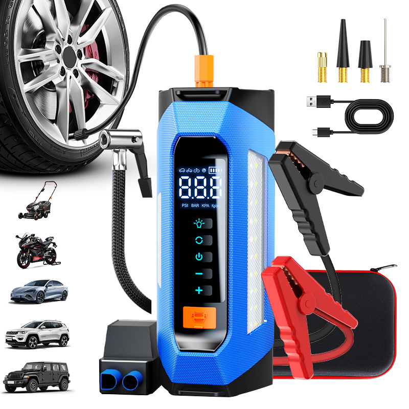 8000a アンプ 200 Psi 車ジャンパー多機能 12v バッテリーブースターコンデンサオートコンプレッサーパワーバンクジャンプスターターエアポンプ付き