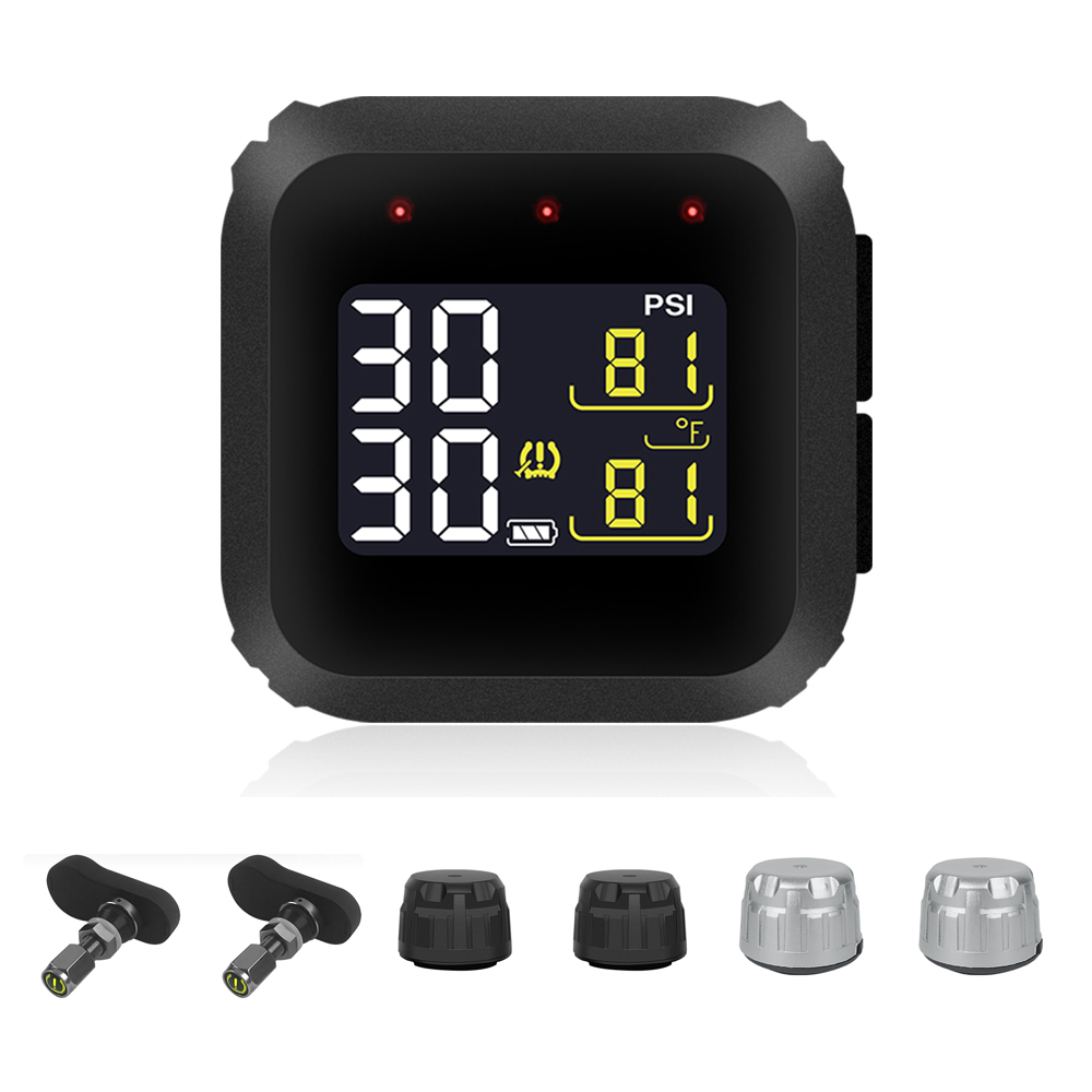 ワイヤレスタイヤ空気圧監視システム M3X モト防水外部内蔵 LCD ディスプレイオートバイリアルタイム TPMS