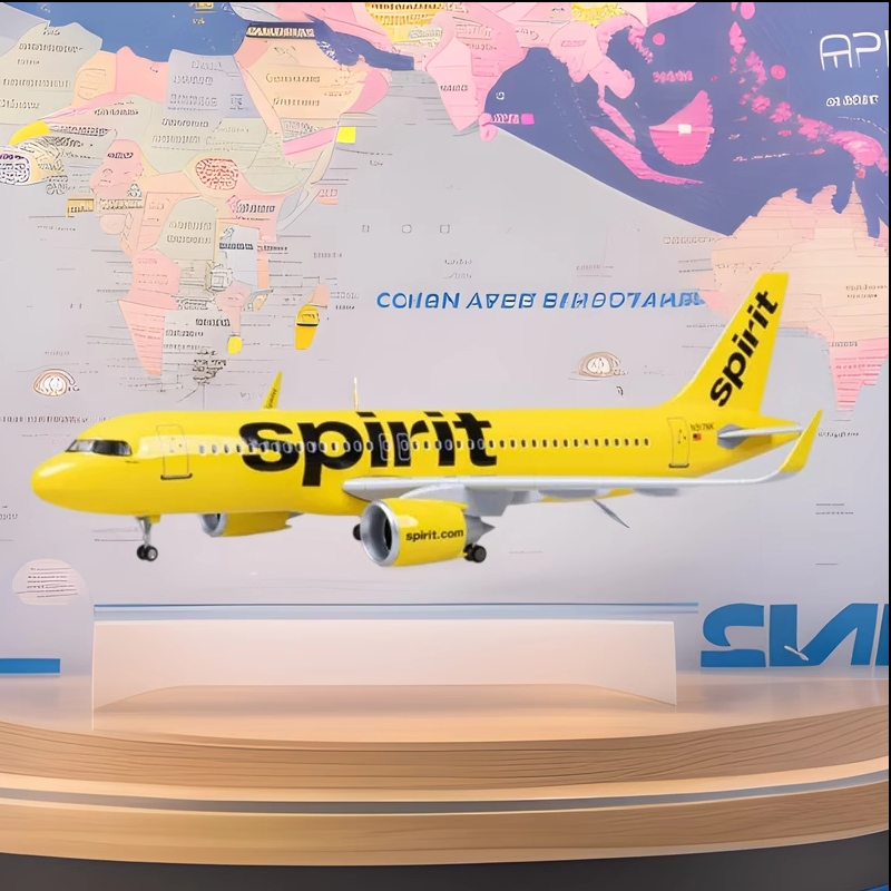 エアバス 47 センチメートル 320 A320 スピリット航空航空機モデル W ライトとホイール着陸装置ダイキャストプラスチック樹脂飛行機おもちゃ家の装飾