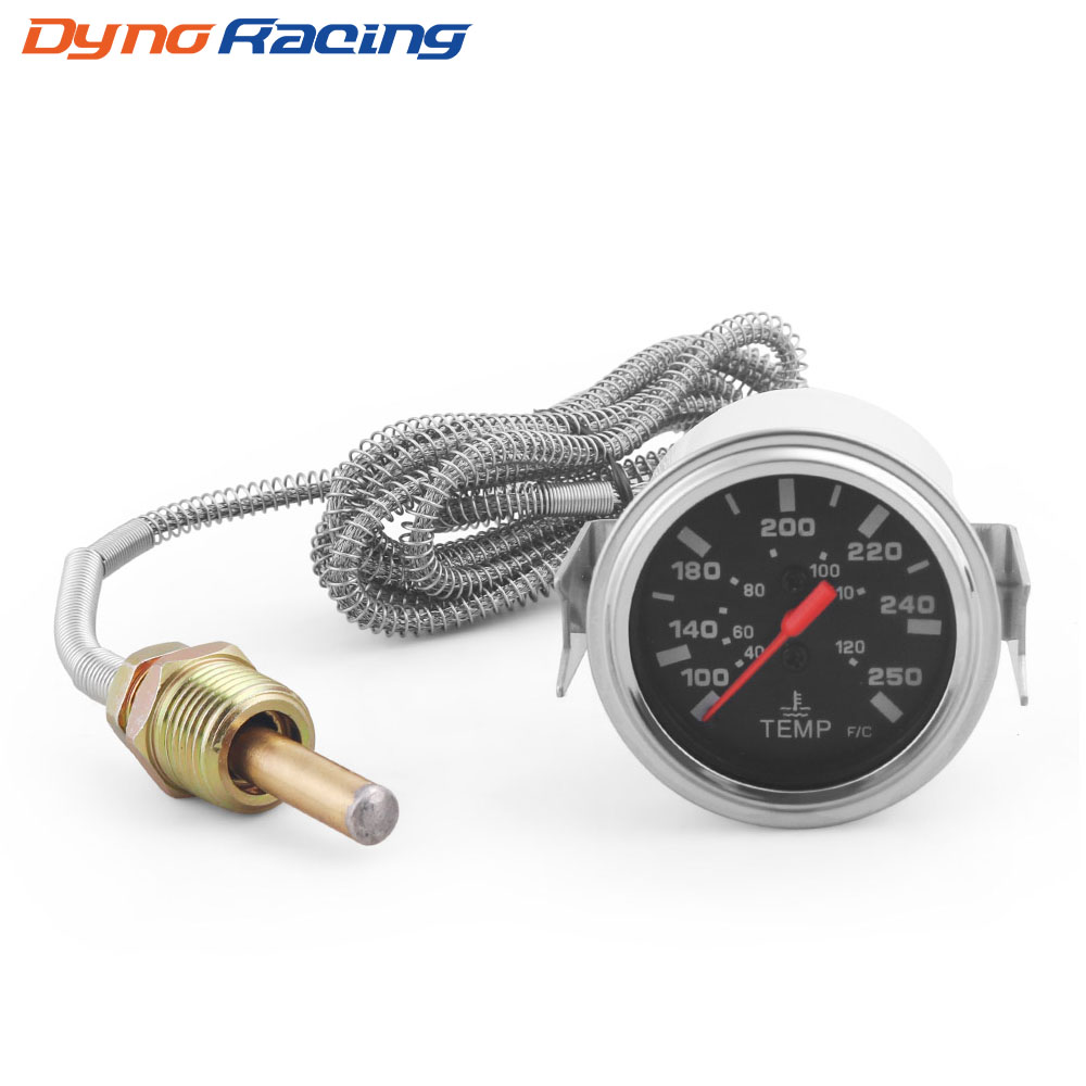 2 "52 ミリメートル機械式 40-120 ℃/100-250℉ 水温計 12V 水温ゲージカーメーターセンサー付き NPT 1/2