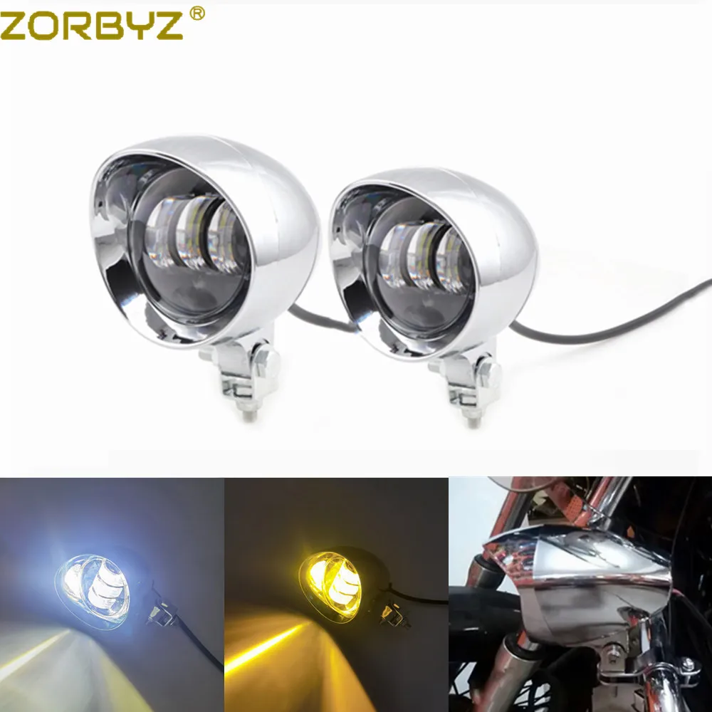 ZORBYZ クローム LED 弾丸駆動パッシングスポットフォグランプハーレーホンダツーリングボバーチョッパーカスタムオートバイ