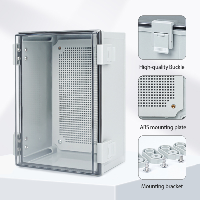 IP67 防水プラスチックエンクロージャ掛け金電気接続箱屋外密封されたスイッチ電源ケース配電ボックス