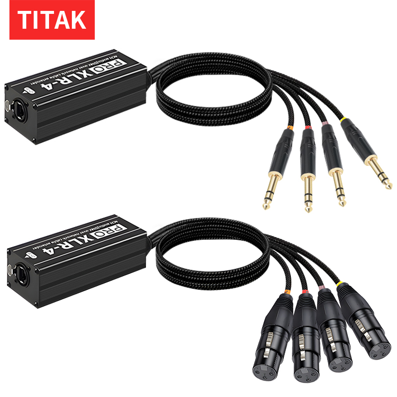 STP RJ45 からオーディオ 4 チャンネル 5Pin XLR マルチ ネットワーク ブレークアウト レシーバー ケーブル エクステンダー-DMX チャンネル、Cat5/Cat6 Ethercon ケーブル経由
