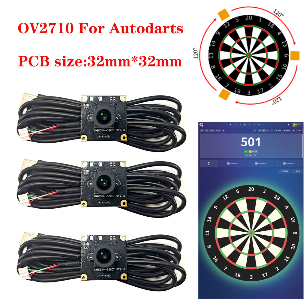 Autodarts OV2710 Cam GXIVISION カメラモジュールスコアリングシステム 30fps 2MP 100 度 99% 正確な認識率