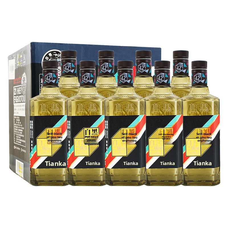 Beijing Erguotou -Zihei Daka -42度 42% フェン風味酒 500ml * 9本 中国本土