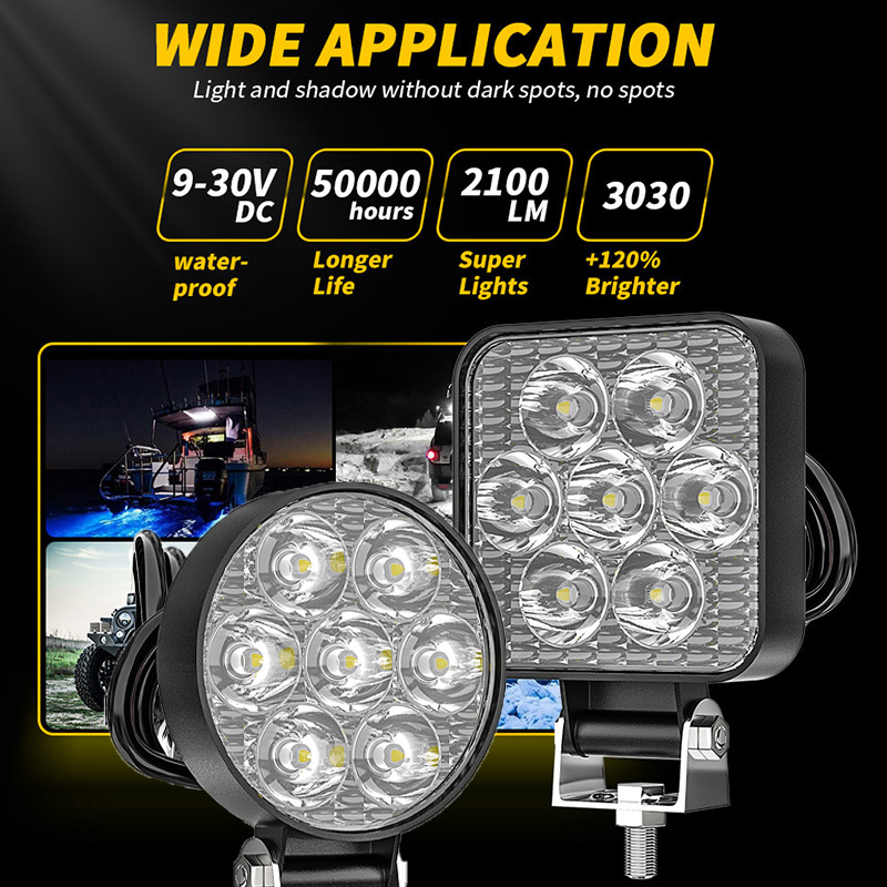 9-30V 2.5 "ワークライトミニ 7LED クロスカントリーマリンジープトラックスポットライトフォグランプ 6000K スポットランプ屋外オフロードライト