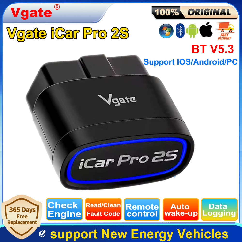 2026 新しい Vgate iCar Pro 2S Bluetooth 5.3 車 OBD スキャナ ELM327 アップグレードされた EV 診断ツール BimmerCode iOS/Android/PC 用