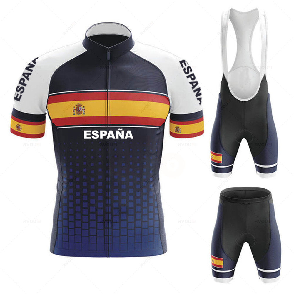 新 2023 チームメンズ夏スペインサイクリングジャージセット通気性レーシングスポーツ Mtb 自転車サイクリング服 Mallot Ciclismo Hombre