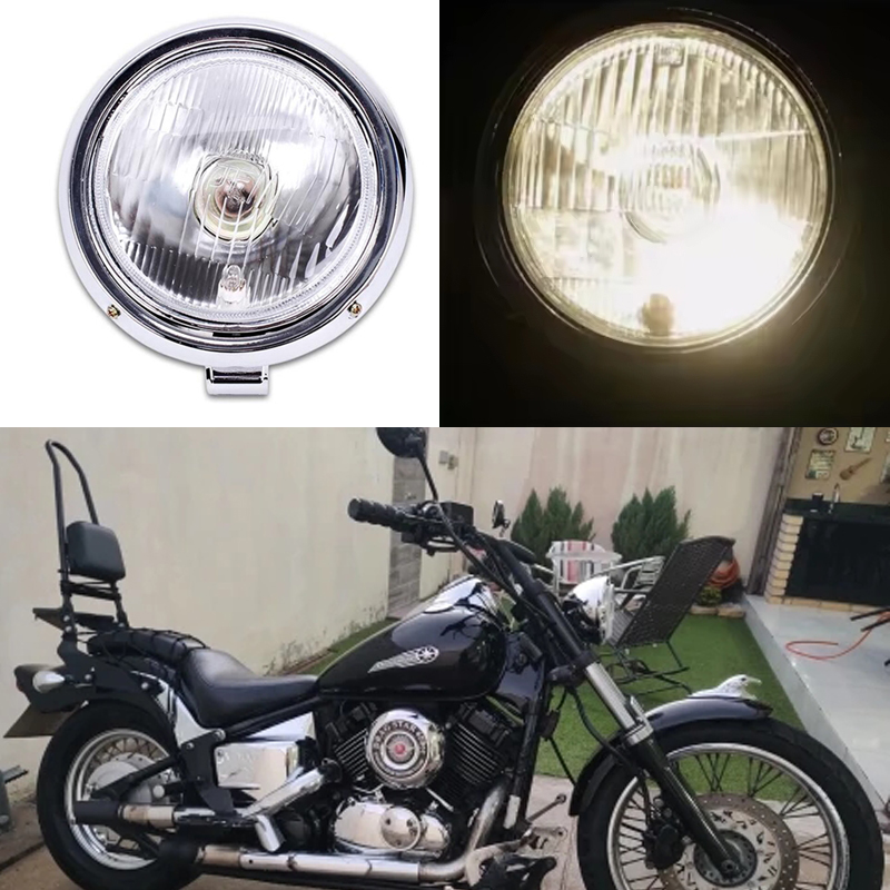 オートバイクロームヘッドライトヘッドライトヘッドランプハーレー 883 ホンダスティード VLX 400/600 シャドウ 600 マグナ 250/600/750 CA 250 ca250