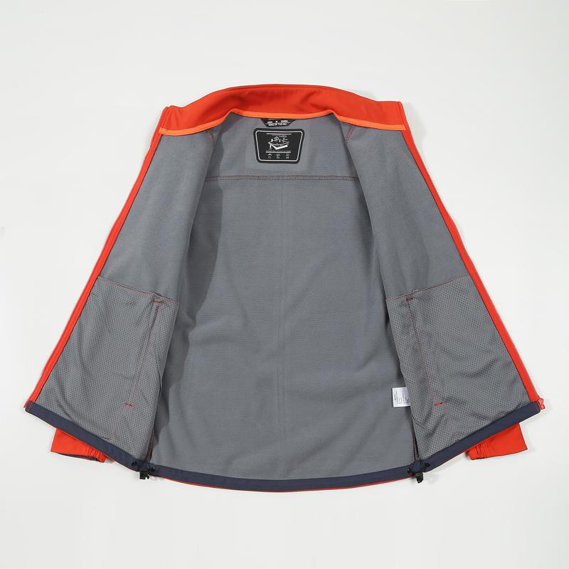 厚みのあるフリース裏地スタンドカラージャケットハイキング用防水防風作業着プリントと刺繍の無地アウター...