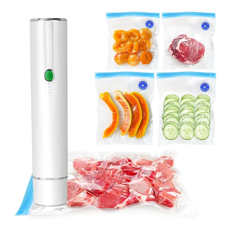A19F-食品用真空シーラー - コードレスハンドヘルド食品真空セーバー、10個のシーラーバッグ付き、食品保存用