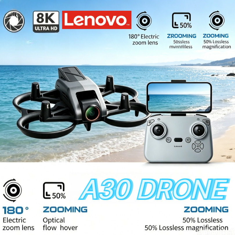 レノボ A30 レーシングドローン 8K HD カメラ折りたたみ式フルサラウンド保護ガードレール FPV オプティカルフロー航空写真クアッドコプター