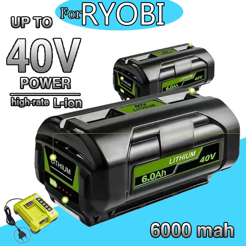 リョービ 6.0Ah 40V リチウムイオン充電式バッテリー 40V コードレス電動工具バッテリー OP4040 OP40501 OP4050 OP4060A RY40502 RY40200