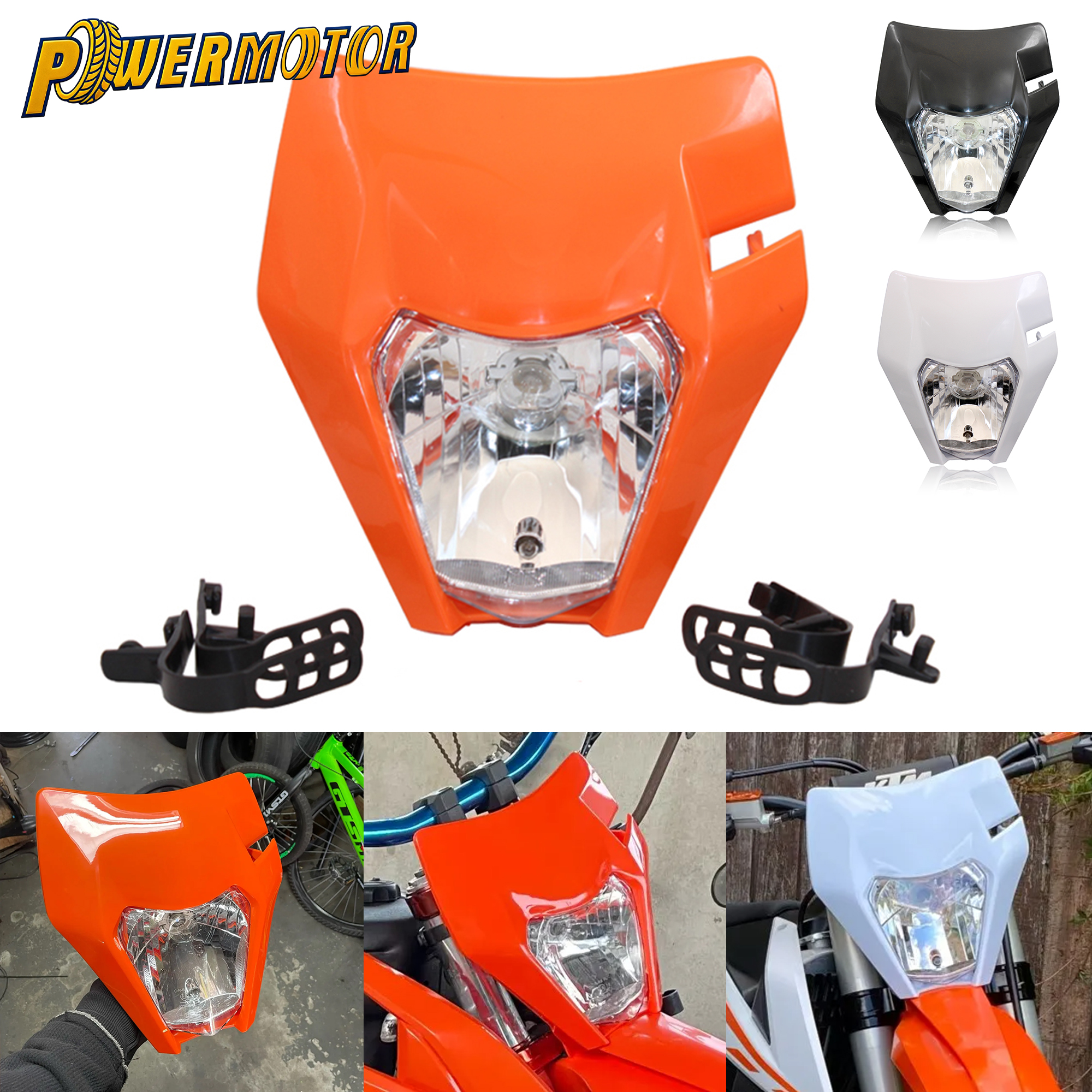 KTM モトクロスハロゲンヘッドランプ EXC EXCF SXF SX XC XCW XCF XCFW 125-530 ダートバイクオートバイヘッドライト高低ビーム DRL