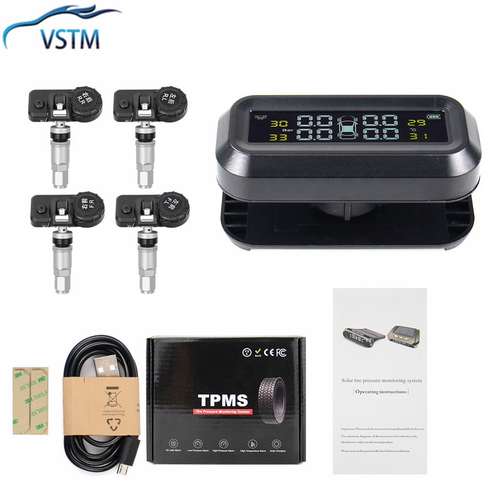 2021 新車 TPMS タイヤ空気圧監視警報センサー太陽光発電デジタル Lcd ディスプレイ自動セキュリティ警報システム車用