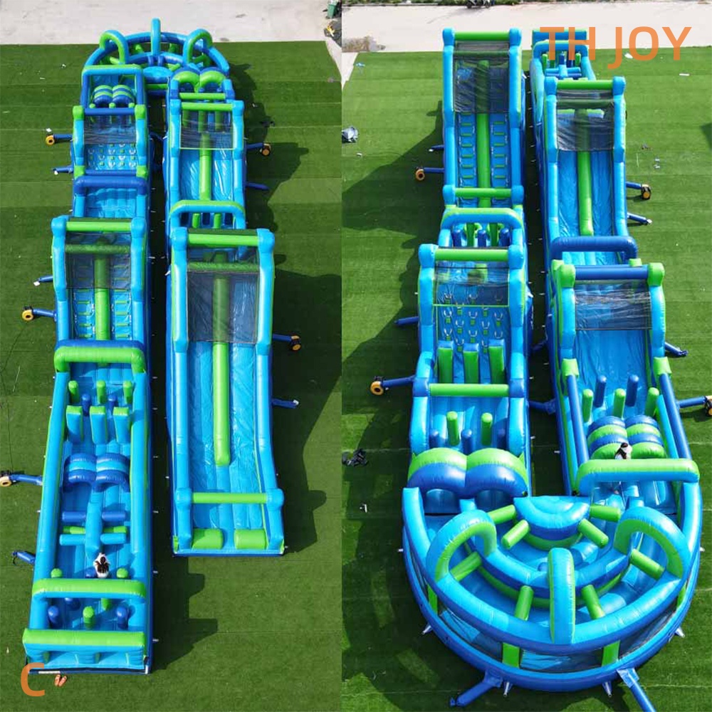 35x8m 巨大チャレンジゲームインフレータブル障害物コース、屋外商用インフレータブル障害物コース弾むスライド販売