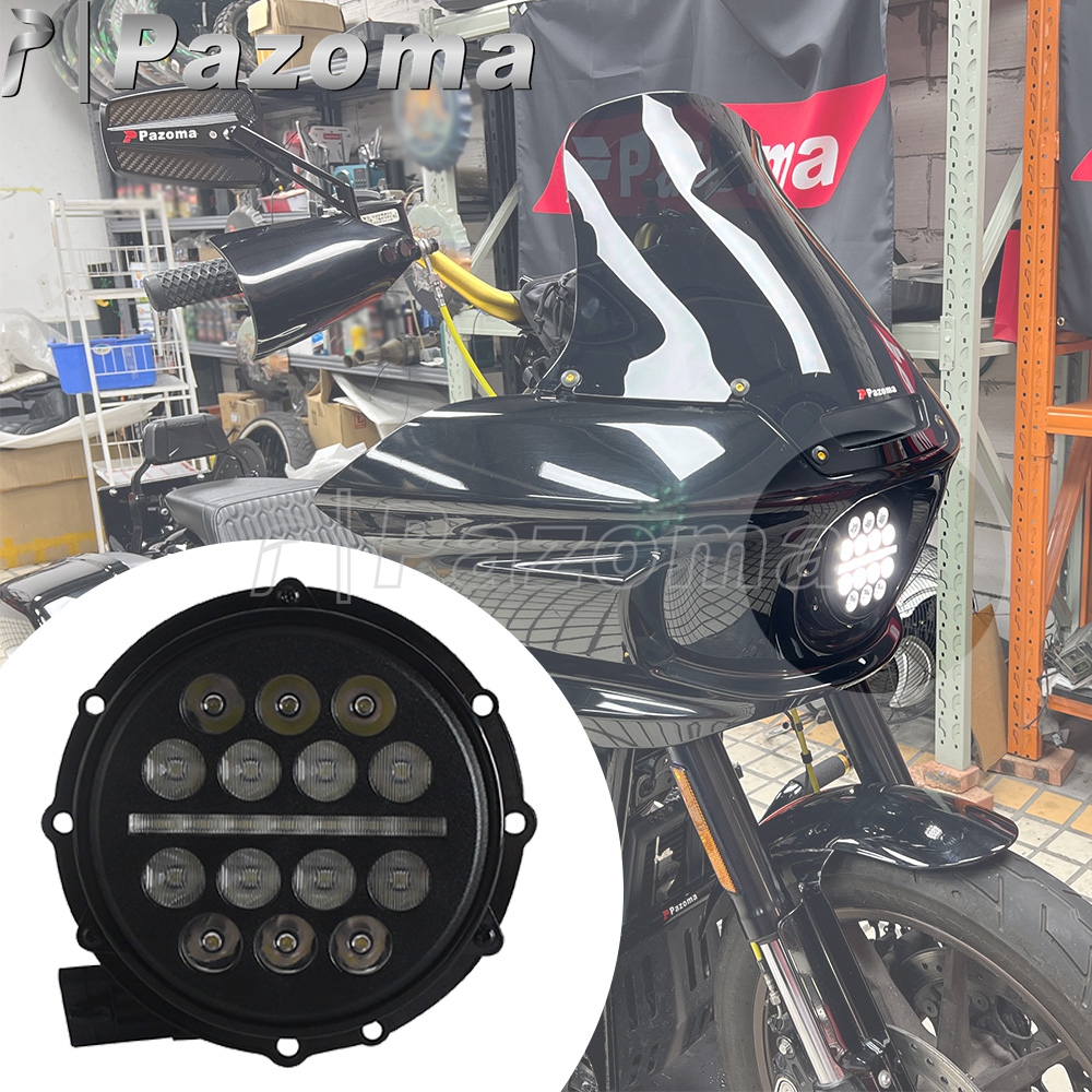 LED ラウンドヘッドライトハーレーソフテイルローライダー ST FXLRST 117 オートバイフロントライトヘッドランプローライダー EI ディアブロ FXRST 117