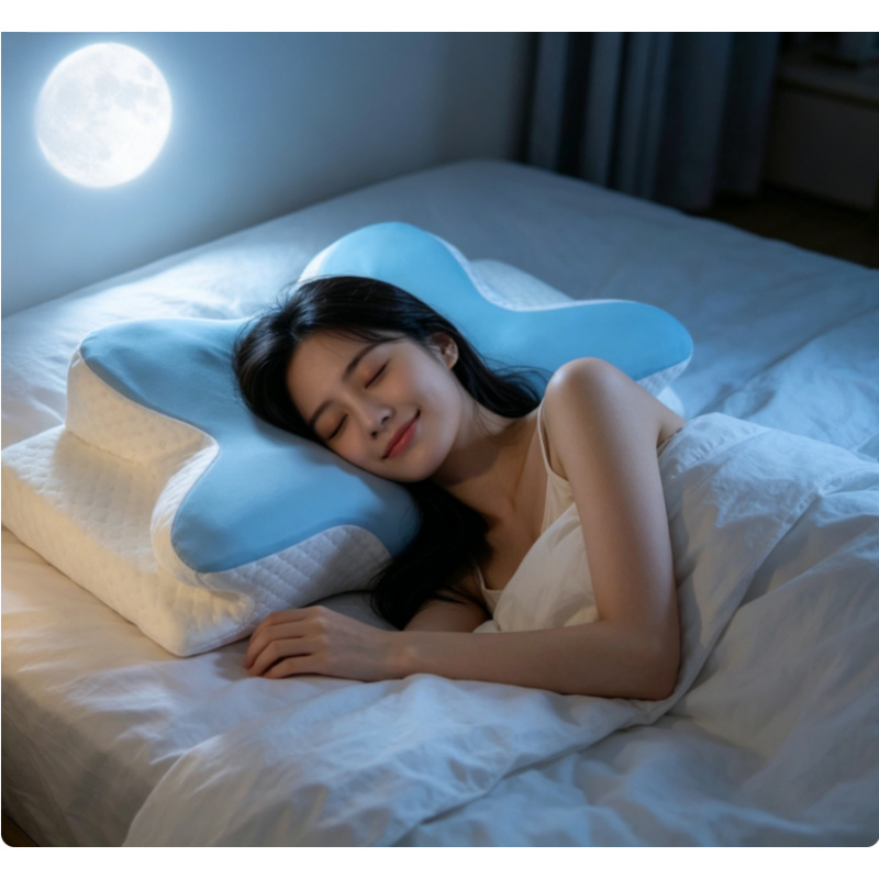 サンマーコールド睡眠記憶枕低反発記憶綿枕首枕蝶枕頸椎枕