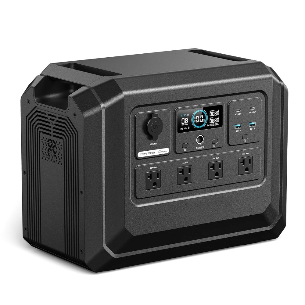 Mega 1 Lite ポータブルパワーステーション 1024Wh、2000W AC コンセント (4500W ピーク)、LiFePO4 バッテリーソーラー発電機、0 ～ 100% AC、カスタム