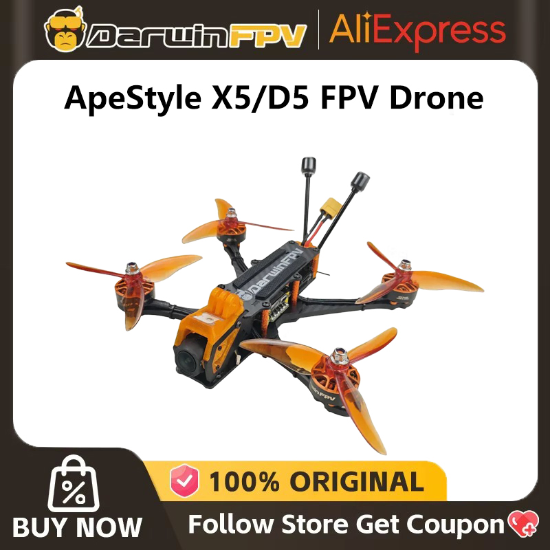 DarwinFPV 新しい ApeStyle D5/X5 FPV ドローン 6S 1500mAh 120C XT60C/4000mAh 120C 10C 60C バッテリー DarwinFPV2507-1800KV モーター FPV