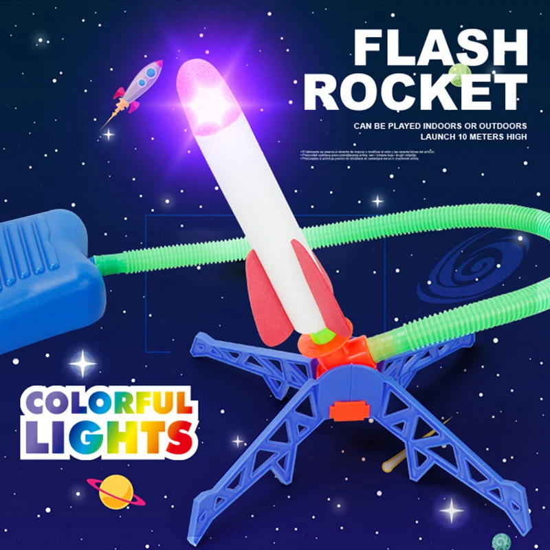 エアポンプロケットおもちゃ子供フットポンプロケット屋外ジャンプスポーツ芝生インタラクションゲームロケットランチャー子供ペダルゲームギフト