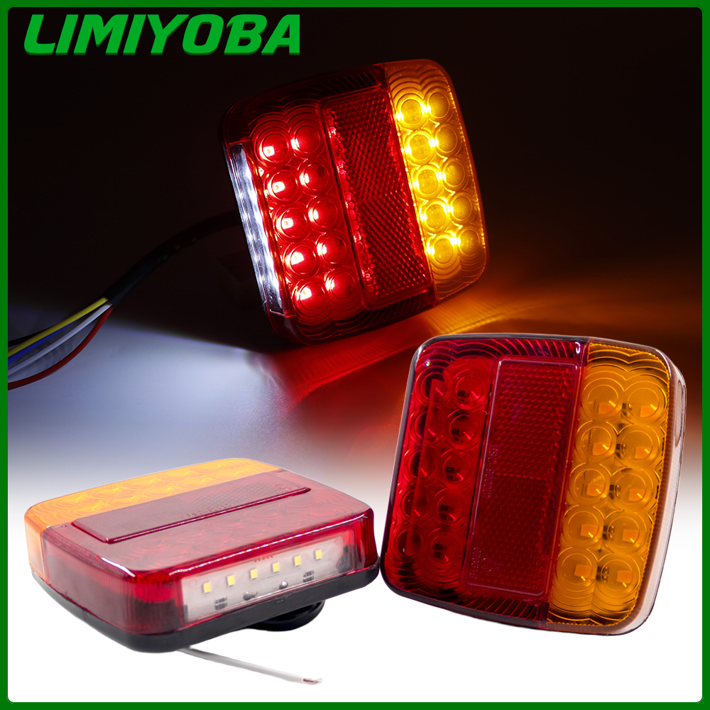 2 個 12V 24V 26 LED ストップテールライト超高輝度テールライトターンシグナルインジケータ車のナンバープレートライトトレーラートラック RV