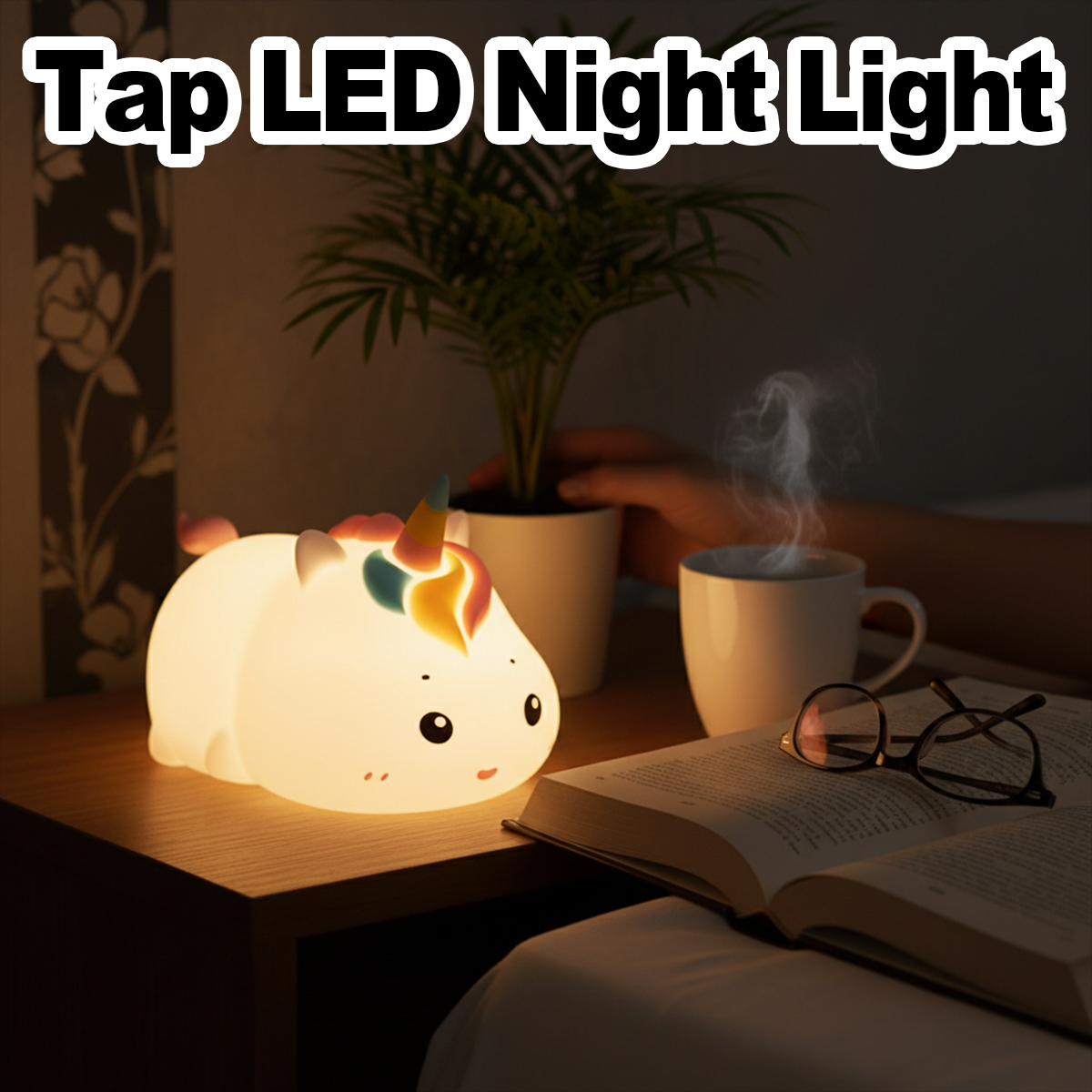 Rechargeable RGB Silicone Patting Lamp Led Night Light Dimmable Nursery Remote Kids For Bedroom Bedside Cartoon Cute Tap Control
