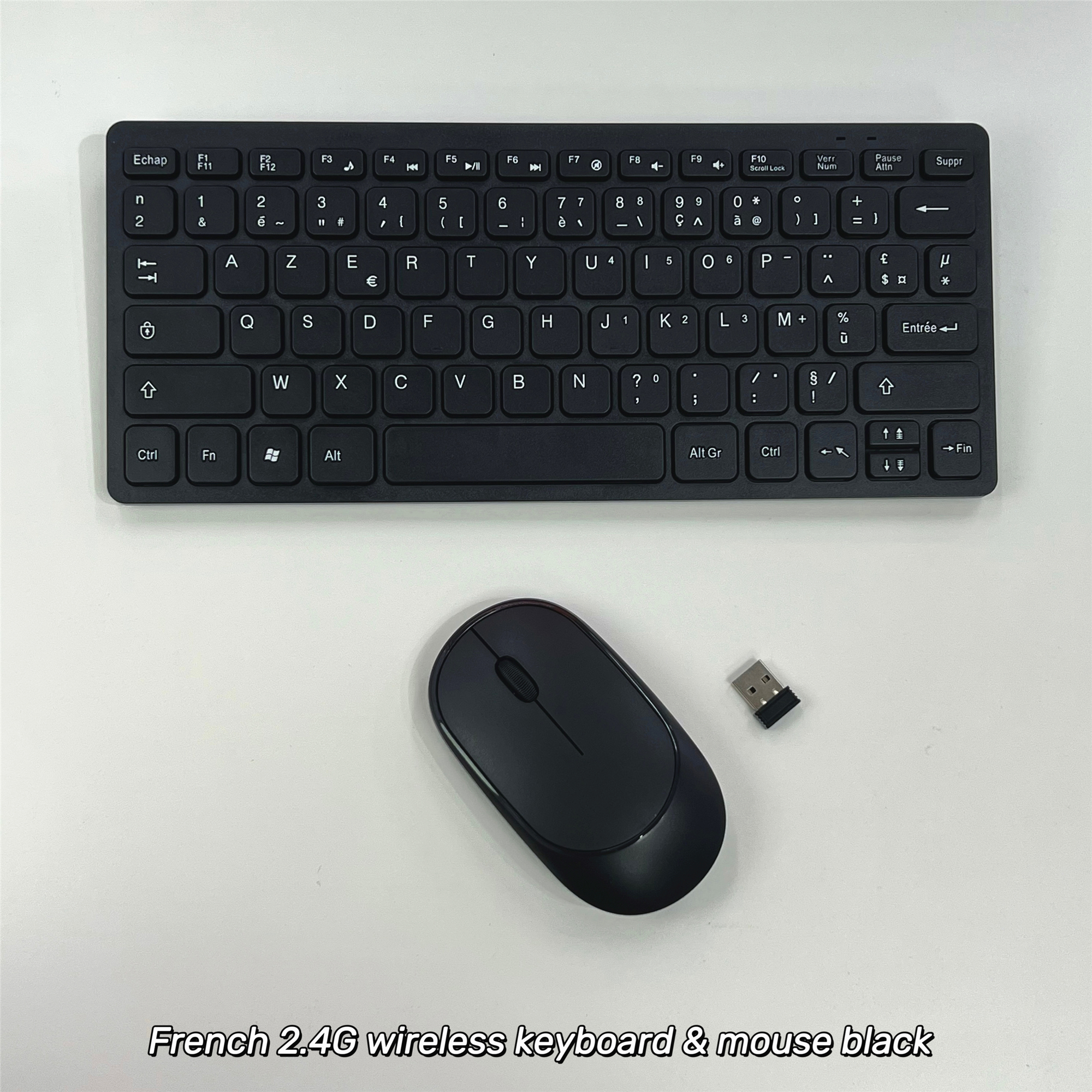 フランス語スペイン語ロシア語韓国語 2.4 グラムワイヤレスキーボードとマウスミニコンボセットノートブックラップトップ Mac デスクトップ PC コンピュータ