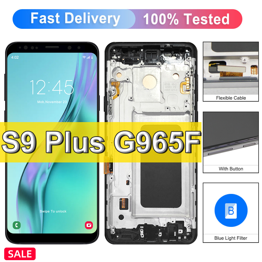 S9 Plus ディスプレイスクリーン、サムスン S9 Plus LCD ディスプレイ G965 G965F LCD フレームタッチスクリーンデジタイザーアセンブリの交換用