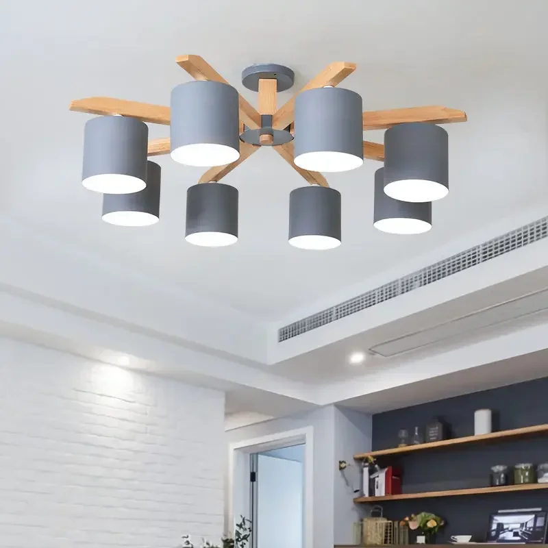北欧木製アイアン LED ペンダントシャンデリア寝室リビングルームレストランキッチン天井ランプモダンなインテリア装飾照明