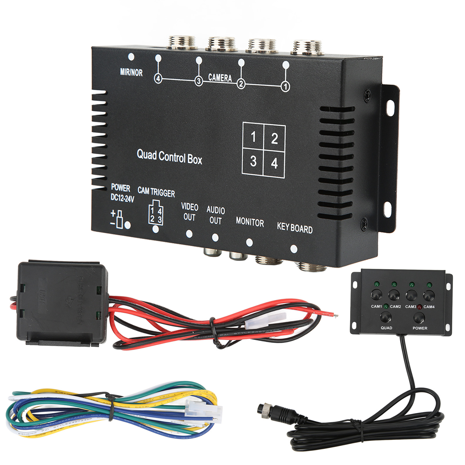 4 チャンネルビデオスプリッタートラックバスボート DC12V 画像スイッチパーキングカメラビデオスイッチバックミラーカメラコントロールボックスコンバータ