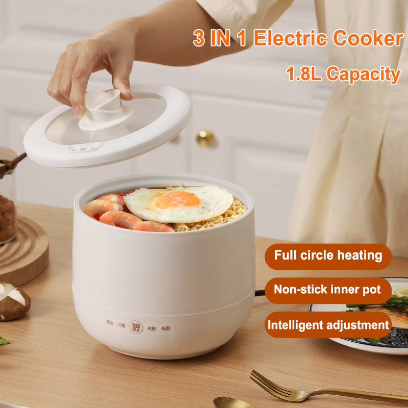 新しい 1.8 小型炊飯器ポータブル多機能電気炊飯器ノンスティックフライパン鍋 400 ワット旅行シチュー鍋鍋 220V