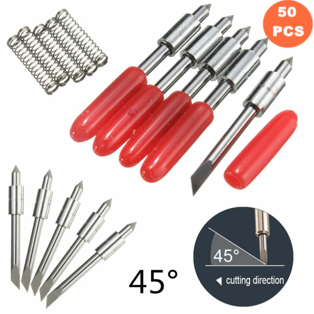 KZTech 50 個 45 度カッティングプロッターブレード Graphtec CB15 ビニールカッターシルエットカメオブレード 45 度 CB15U