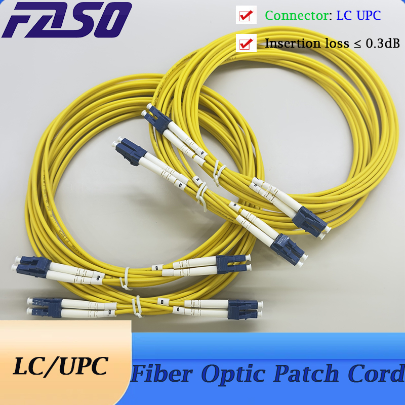 10 個 LC から LC UPC 光ファイバーケーブル G652D 3.0 ミリメートル LC 光ファイバーパッチコードデュプレックスシングルモード光ファイバーパッチケーブルイエロー