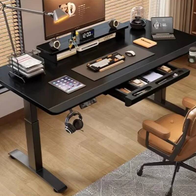 引き出し付き無垢材電動リフティングテーブルコンピュータテーブルホームゲームデスクテーブルワークベンチオフィスデスクとワークステーション