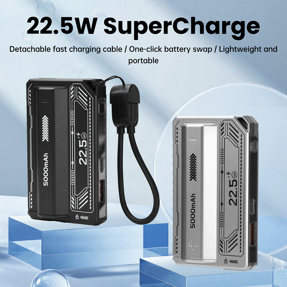 21700 パワーバンクケース PD 20W 高速充電内蔵ケーブル取り外し可能なパワーバンク DIY バッテリーケース (バッテリーなし)