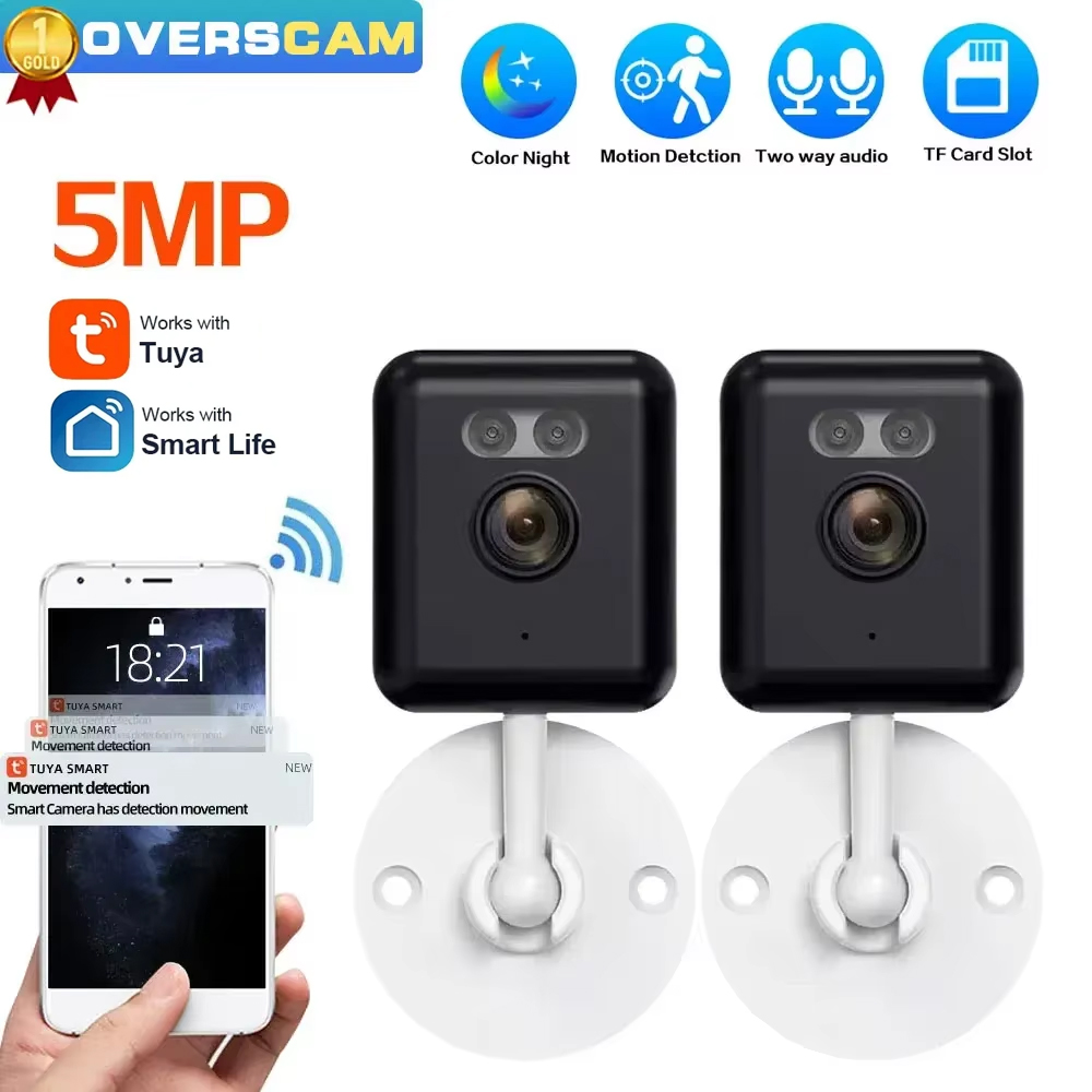 Wifi ワイヤレスセキュリティ CCTV カメラ 5MP 屋内ミニビデオ監視カメラモーション検出スマートライフベビーモニター Tuya スマート