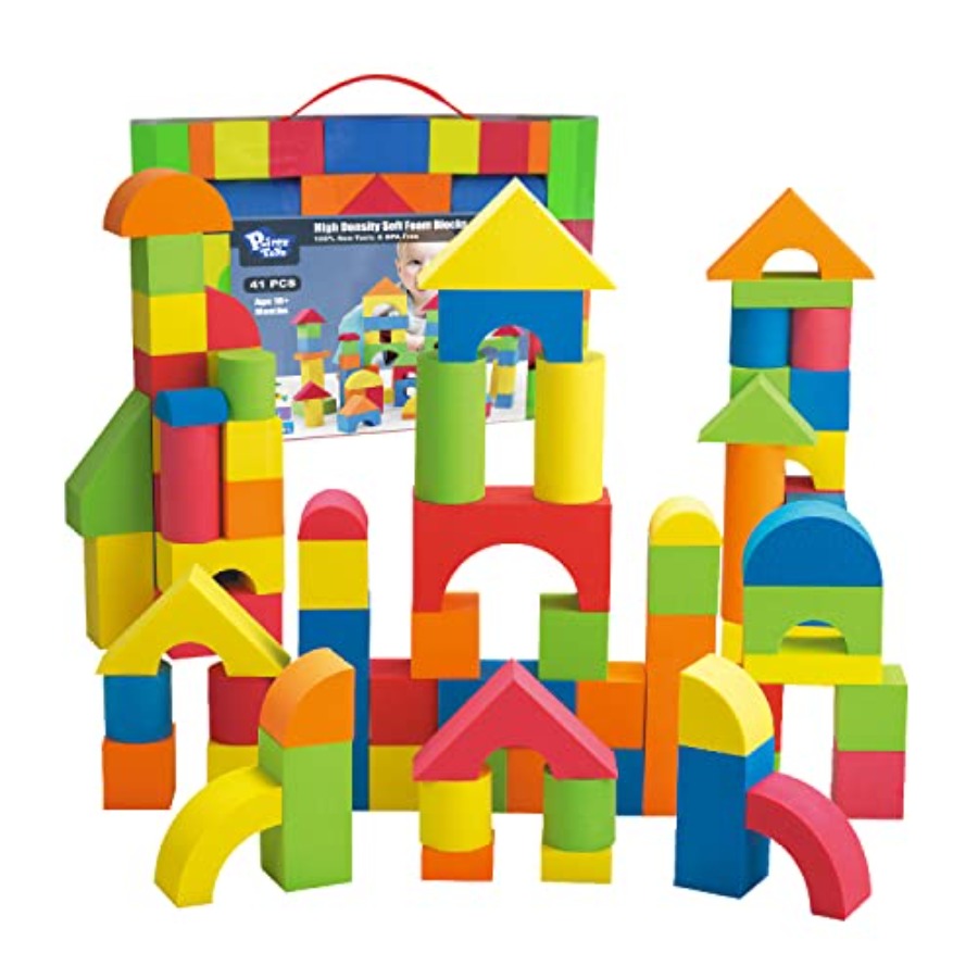 幼児2～4歳用のフォームビルディングブロック、EVAソフトスタッキングブロック、ベビーバスフォームおもちゃセット、早期学習組み立ておもちゃとG
