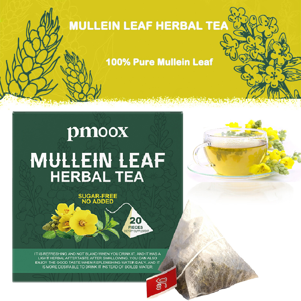 MULLEIN LEAF 肺クレンシン - 肺と呼吸器の健康をサポート - 毎日の健康をサポート - カフェインフリー、ビーガン - 20 ティーバッグ