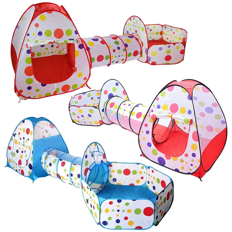 3 in 1 Children's Tent Toys Portable Camping Tent Kids Ball Pool for Children Outdoor Pop-up Tent Crawling Tunnel Play House