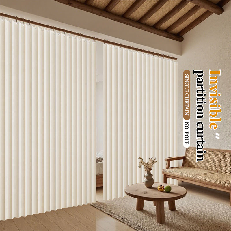 Foldable Room Divider Curtain Dustproof Partition Invisible Storage Neat Tidy with Hooks for Storage Room Entryway Utility Area