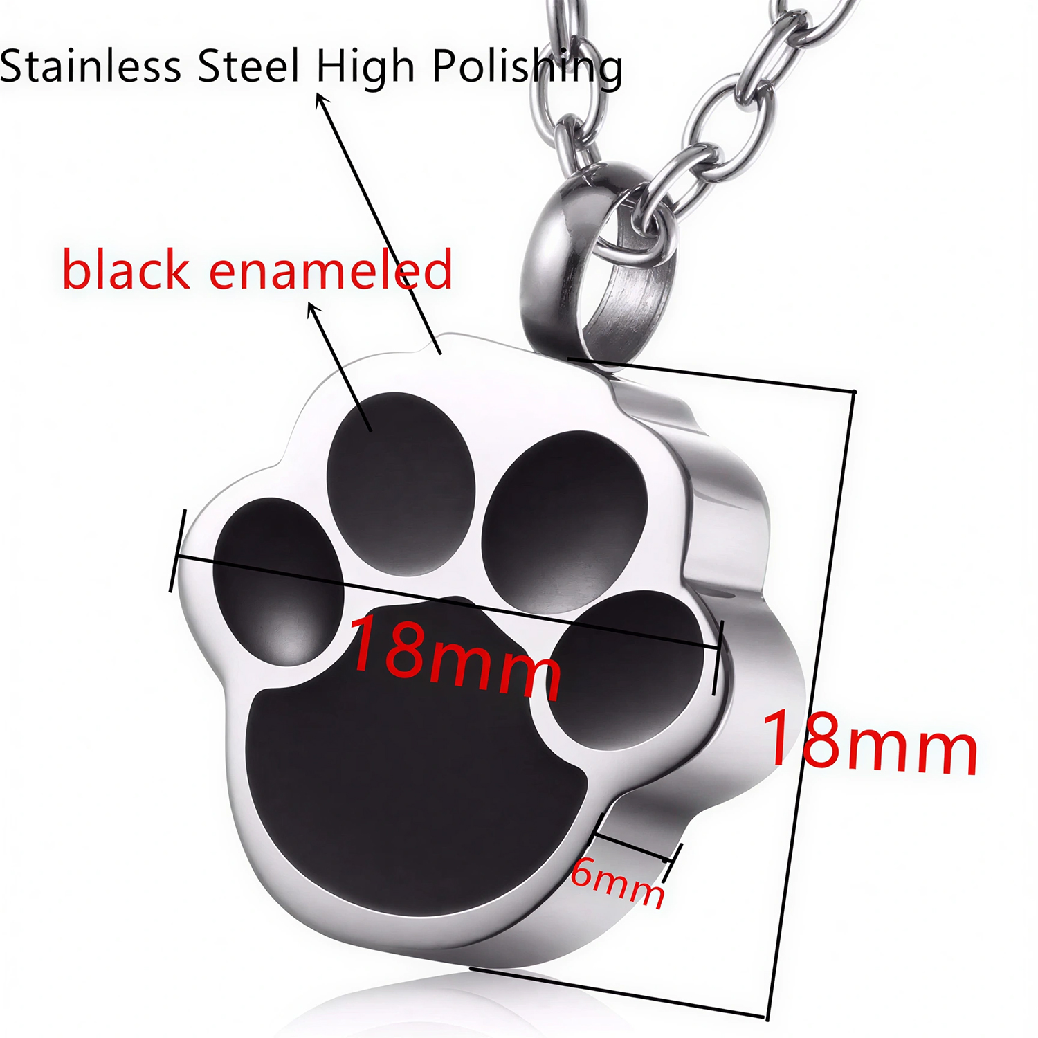 カスタマイズされたペット猫犬足跡火葬ジュエリー灰用ウェアラブル骨壷ネックレス記念品メモリアルペンダント女性男性用