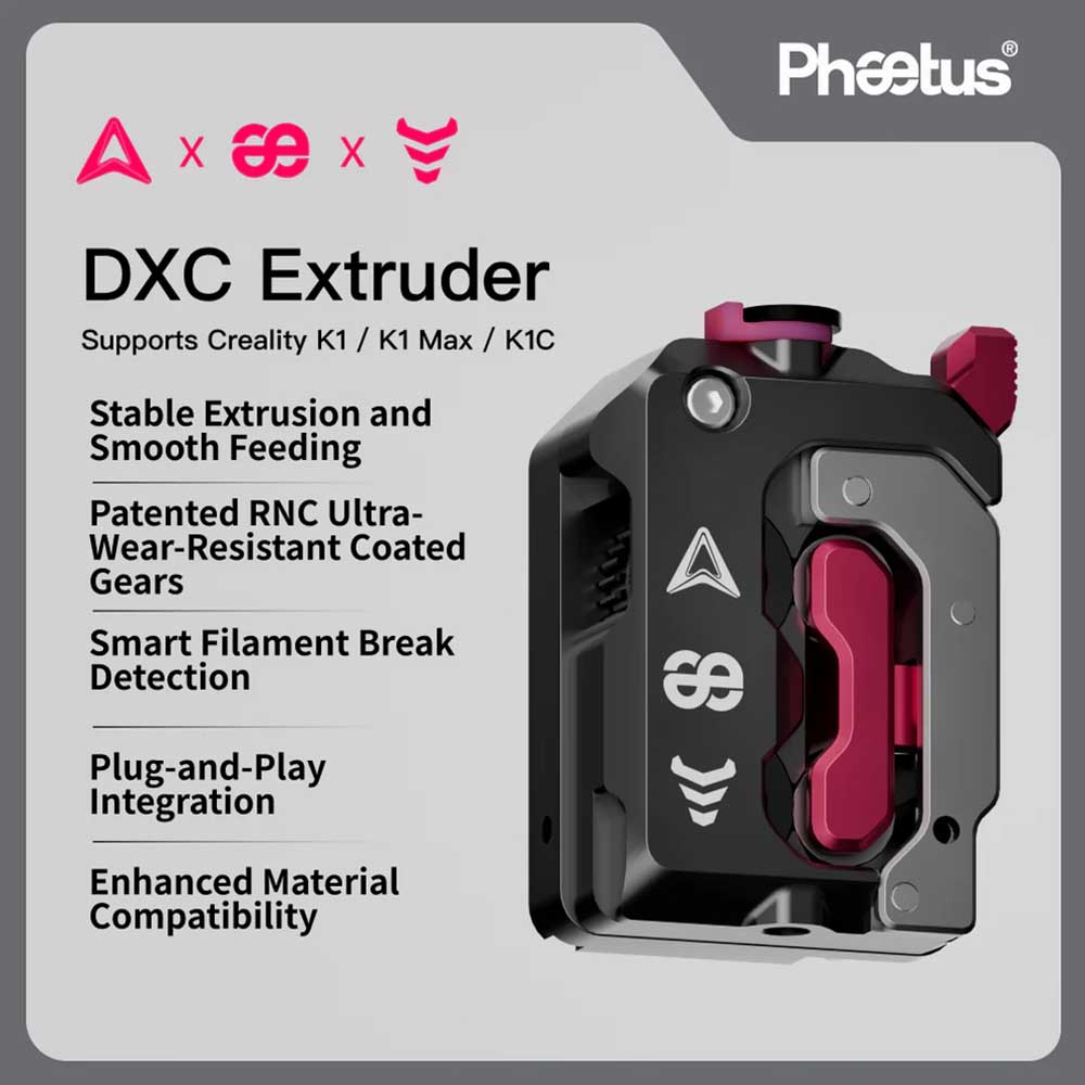 Phaetus DXC 押出機ヘリカルギアデュアルドライブシステム標準バージョン CREALITY K1 K1C K1 Max 3D プリンタ部品アップグレード