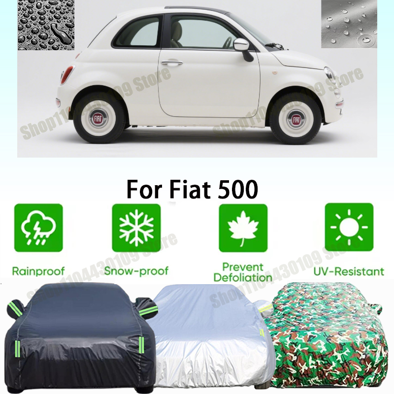 車のカバー屋外保護フル車カバー防水サンシェード積雪抗 uv フィアット 500